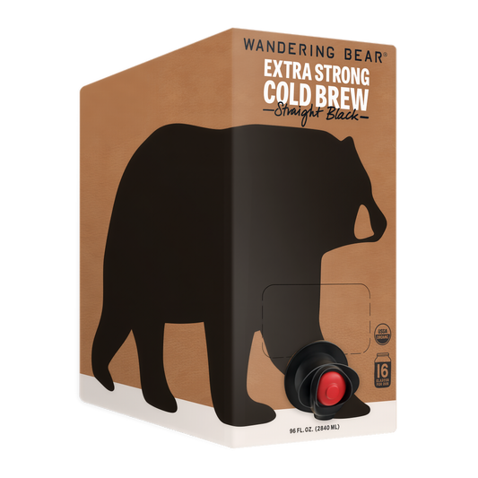Wandering Bear Straight Black Organic Cold Brew Coffee On Tap 96 oz