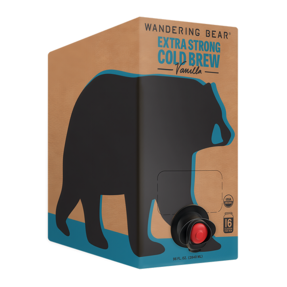 Wandering Bear Straight Black Organic Cold Brew Coffee On Tap 96 oz