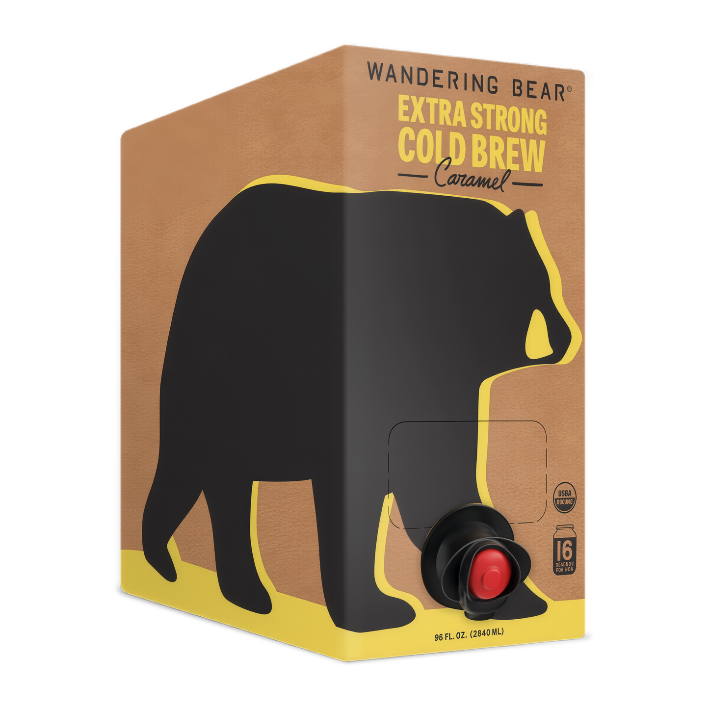 Wandering Bear Straight Black Organic Cold Brew Coffee On Tap 96 oz