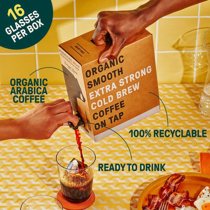 Wandering Bear Straight Black Organic Cold Brew Coffee On Tap 96 oz