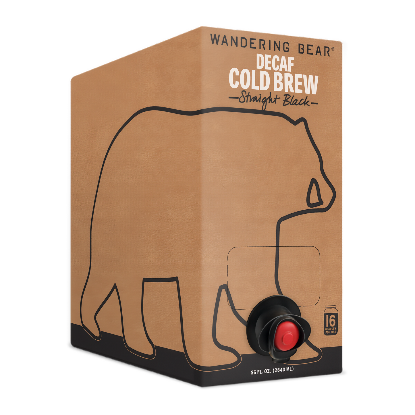 Wandering Bear Straight Black Organic Cold Brew Coffee On Tap 96 oz